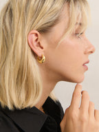 Porte Crescent Hoop Earrings - 18k Gold Plated