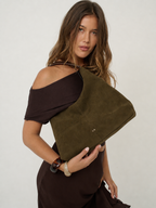 Remy Suede Shoulder Bag - Olive