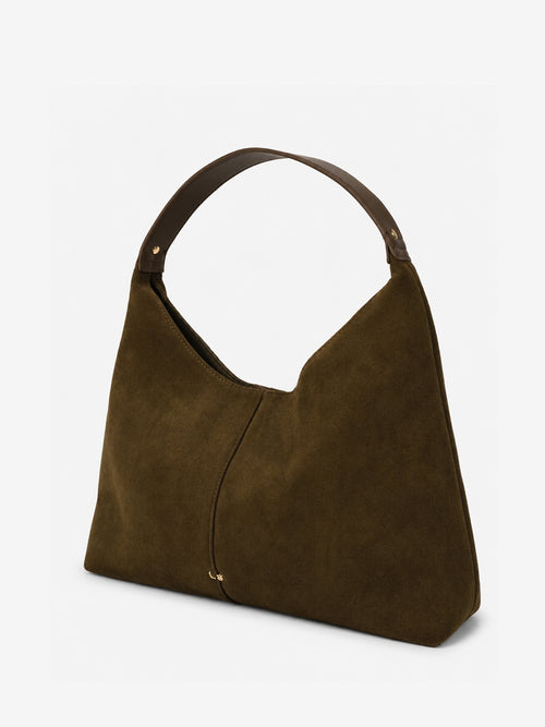 Remy Suede Shoulder Bag - Olive