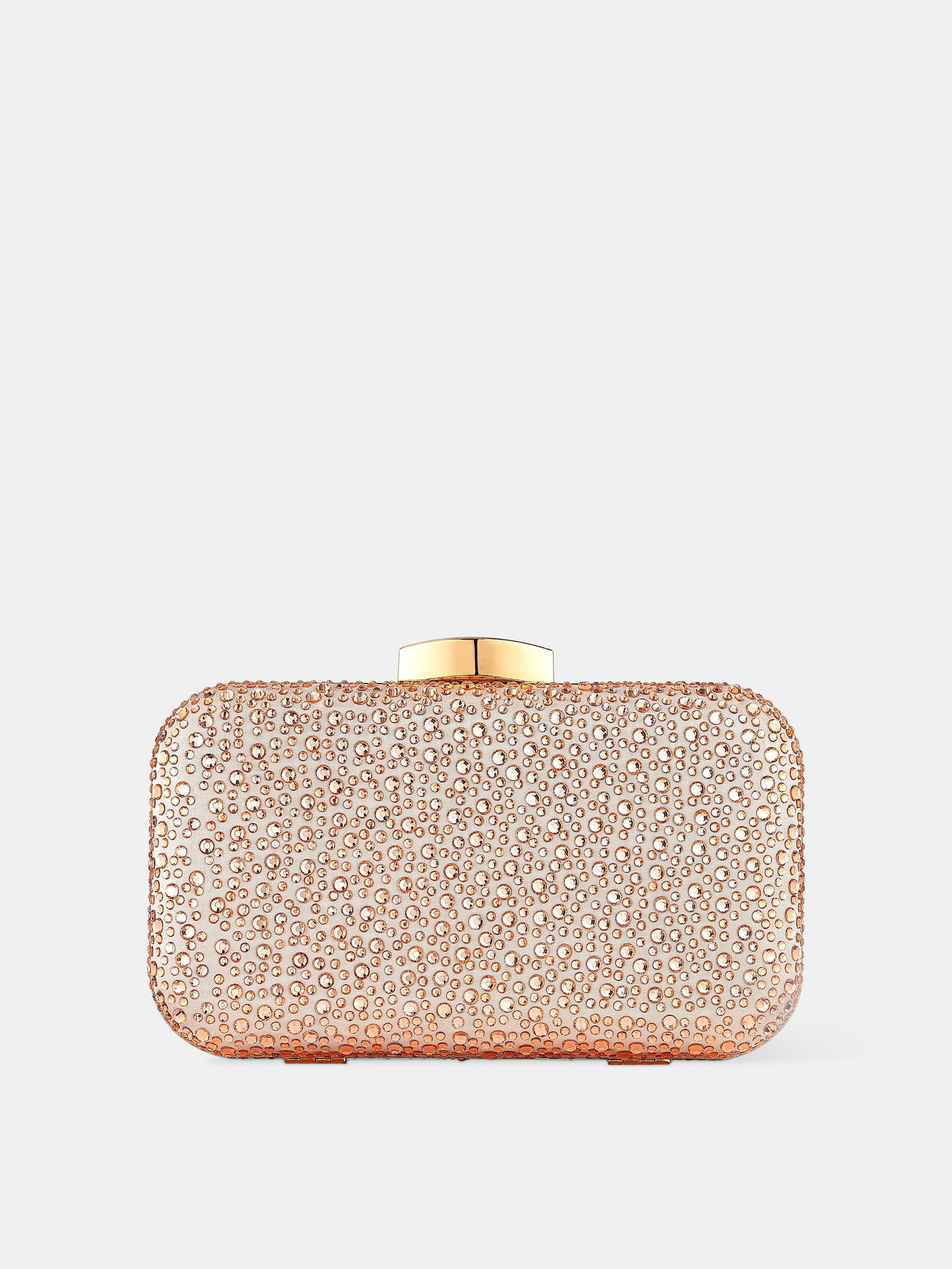 Romie Rhinestone Clutch Bag - Champagne