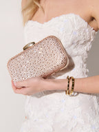 Romie Rhinestone Clutch Bag - Champagne