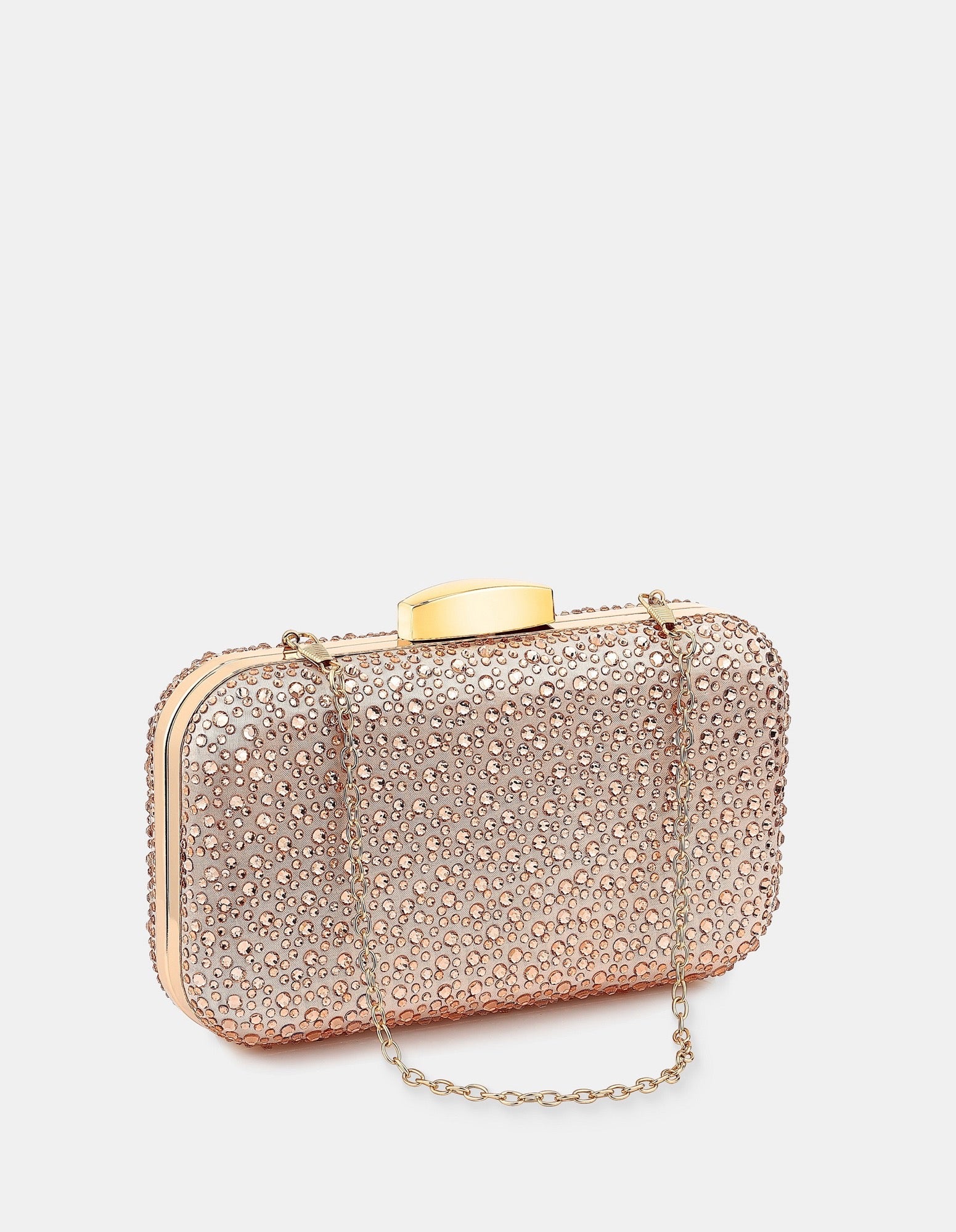 Romie Rhinestone Clutch Bag - Champagne