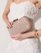 Romie Rhinestone Clutch Bag - Champagne