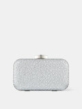 Romie Rhinestone Clutch Bag - Silver