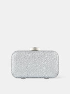Romie Rhinestone Clutch Bag - Silver