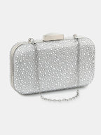 Romie Rhinestone Clutch Bag - Silver