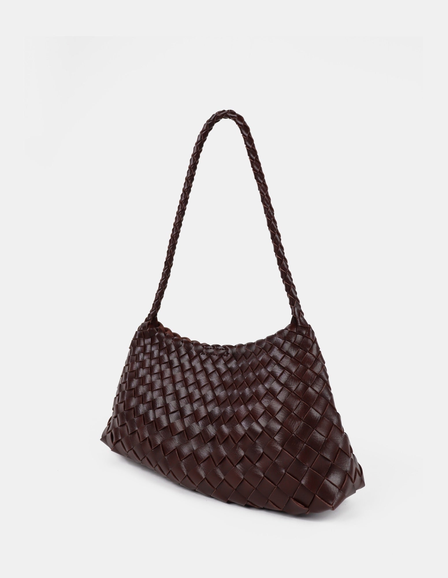 Roselle Woven Shoulder Bag - Brown