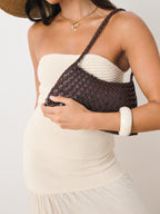 Roselle Woven Shoulder Bag - Brown