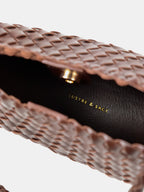 Roselle Woven Shoulder Bag - Brown