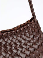 Roselle Woven Shoulder Bag - Brown