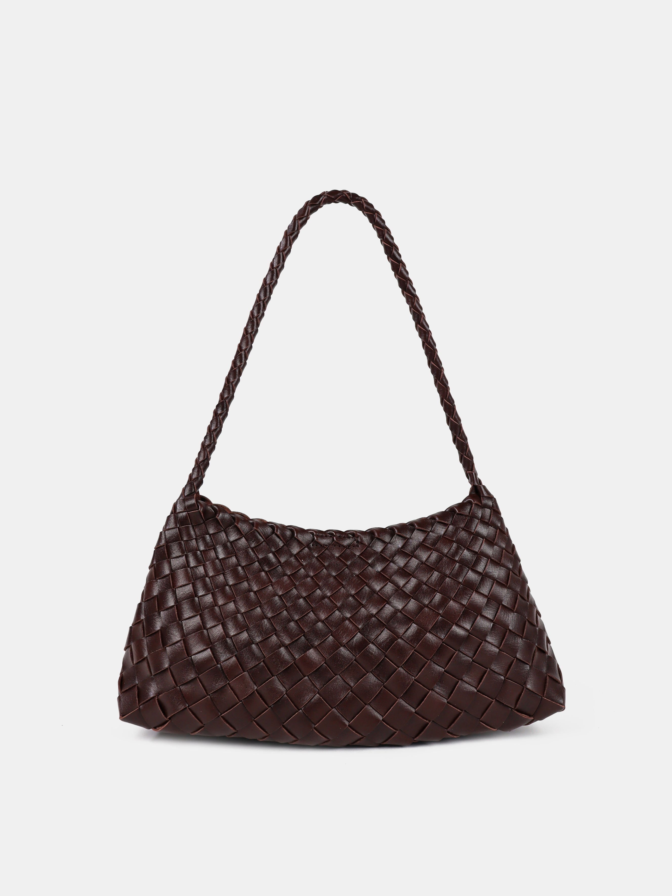 Roselle Woven Shoulder Bag - Brown