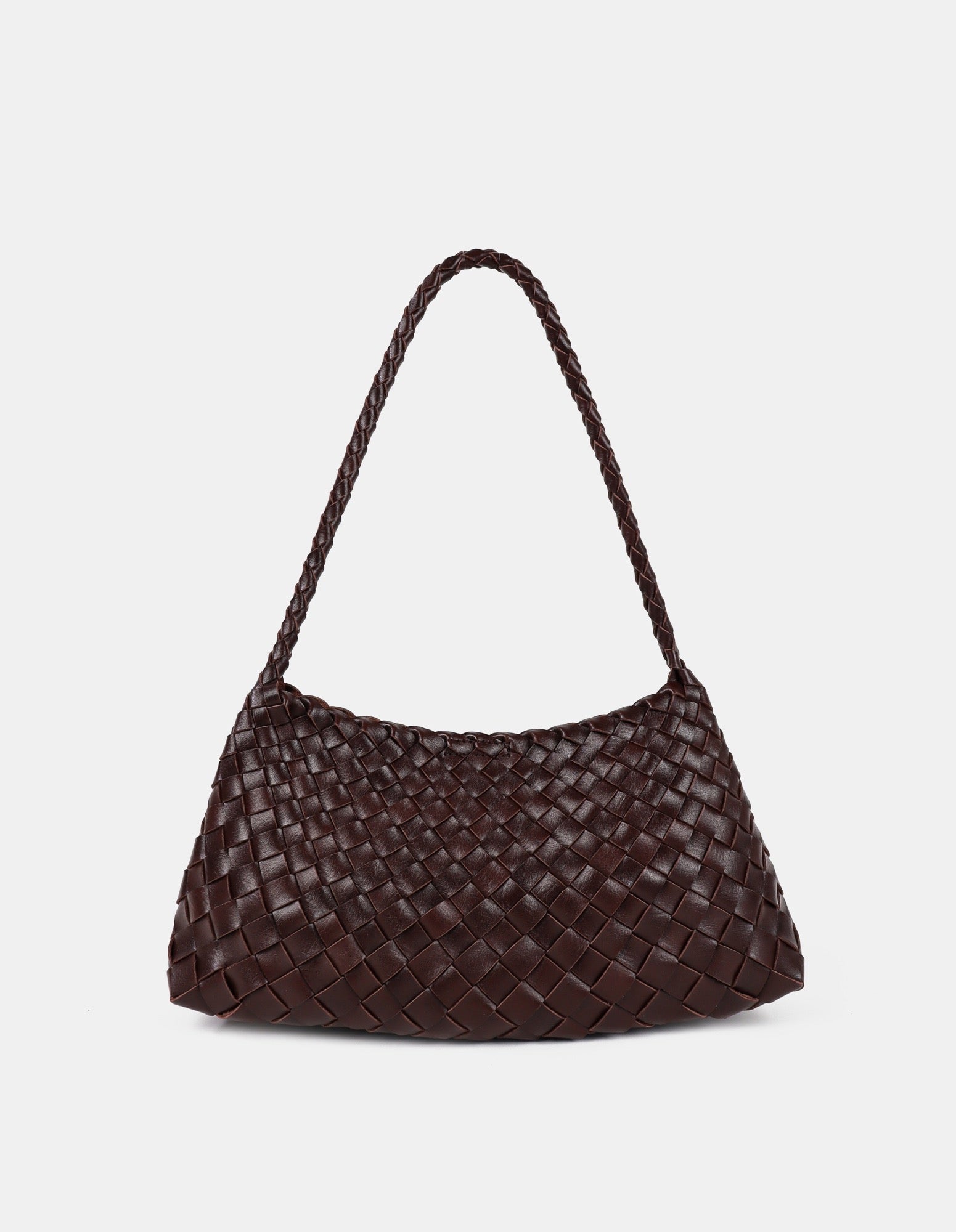 Roselle Woven Shoulder Bag - Brown