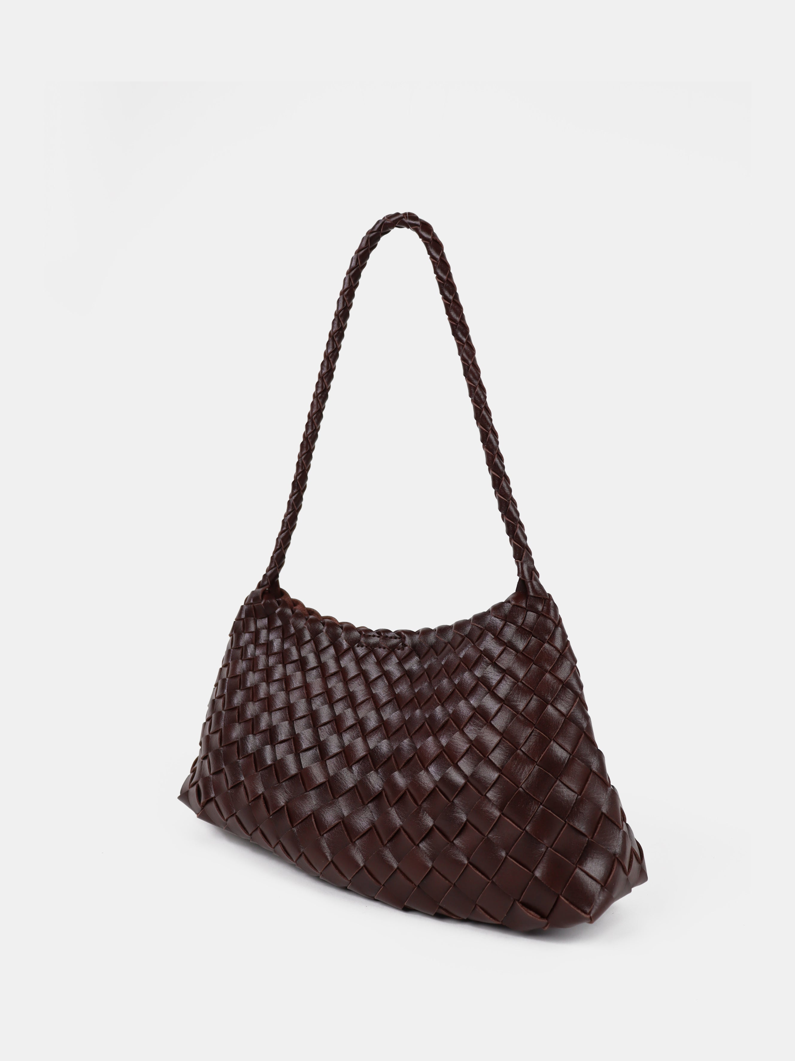 Roselle Woven Shoulder Bag - Brown