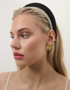 Satin Plain Padded Headband - Black