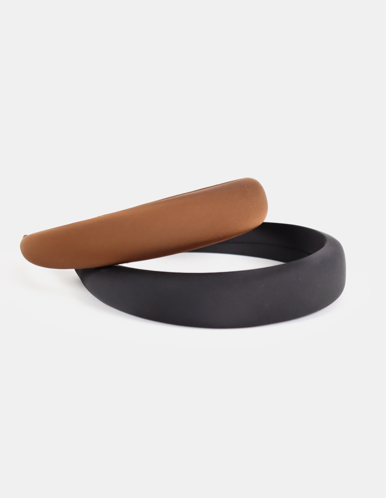 Satin Plain Padded Headband - Black