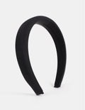 Satin Plain Padded Headband - Black