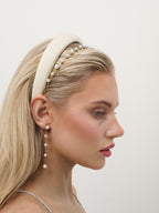 Satin Plain Padded Headband - White