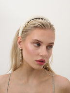 Satin Plain Padded Headband - White