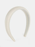 Satin Plain Padded Headband - White