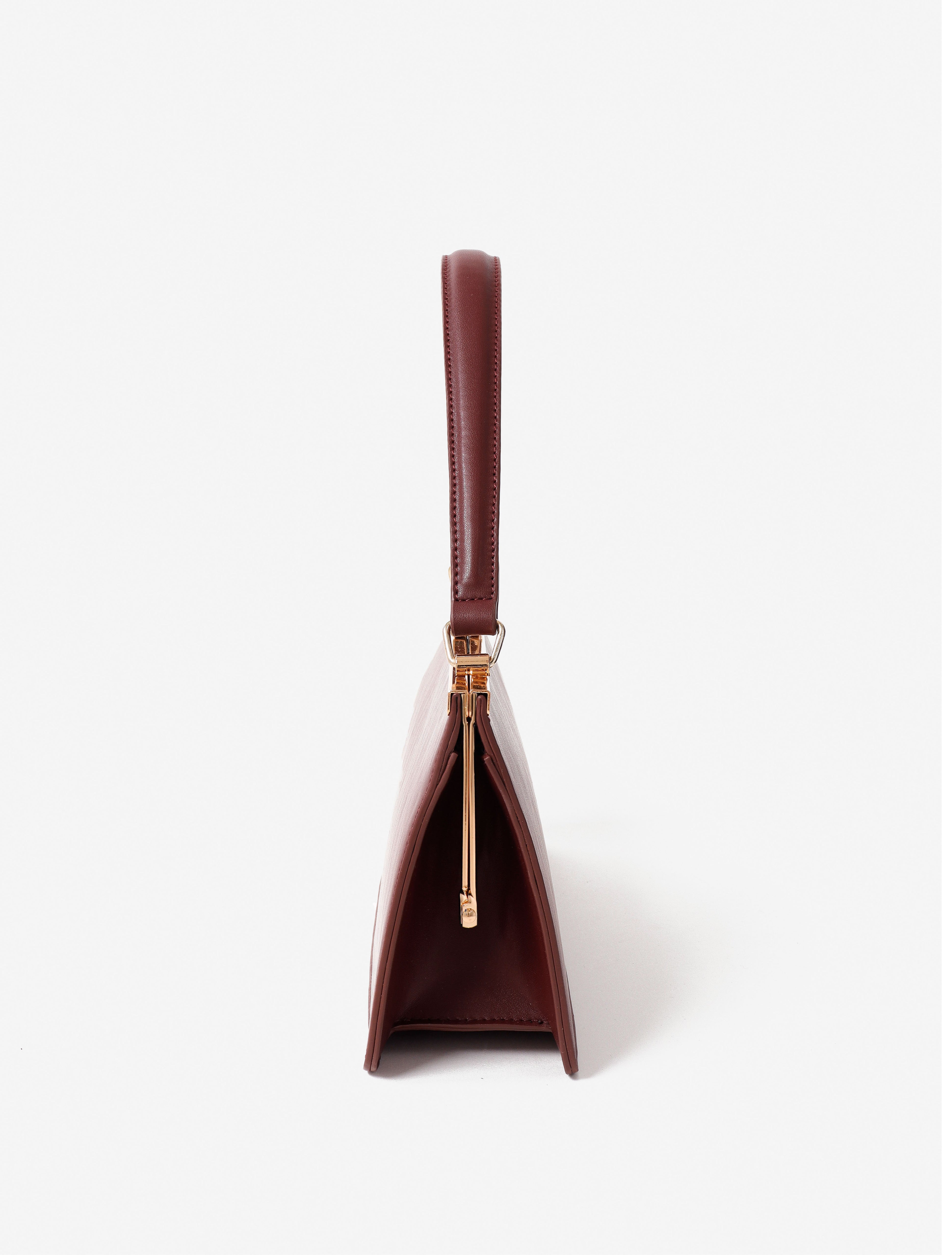 Solene Top Handle Handbag - Burgundy