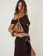 Isabeau Classic Shoulder Bag - Tan