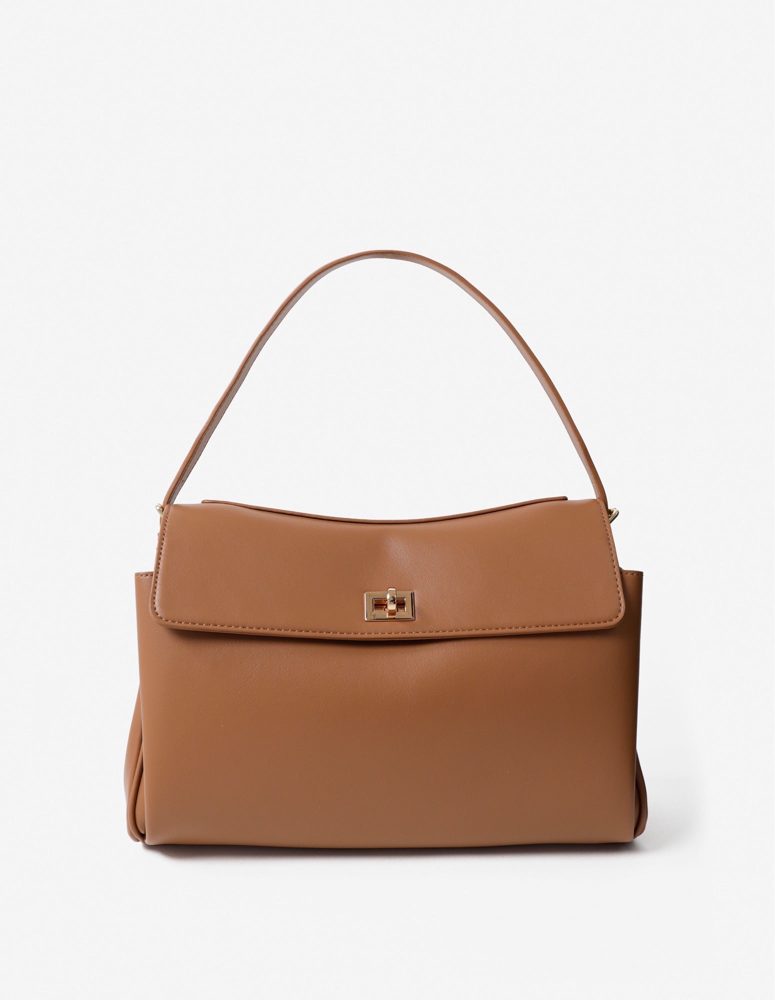 Isabeau Classic Shoulder Bag - Tan