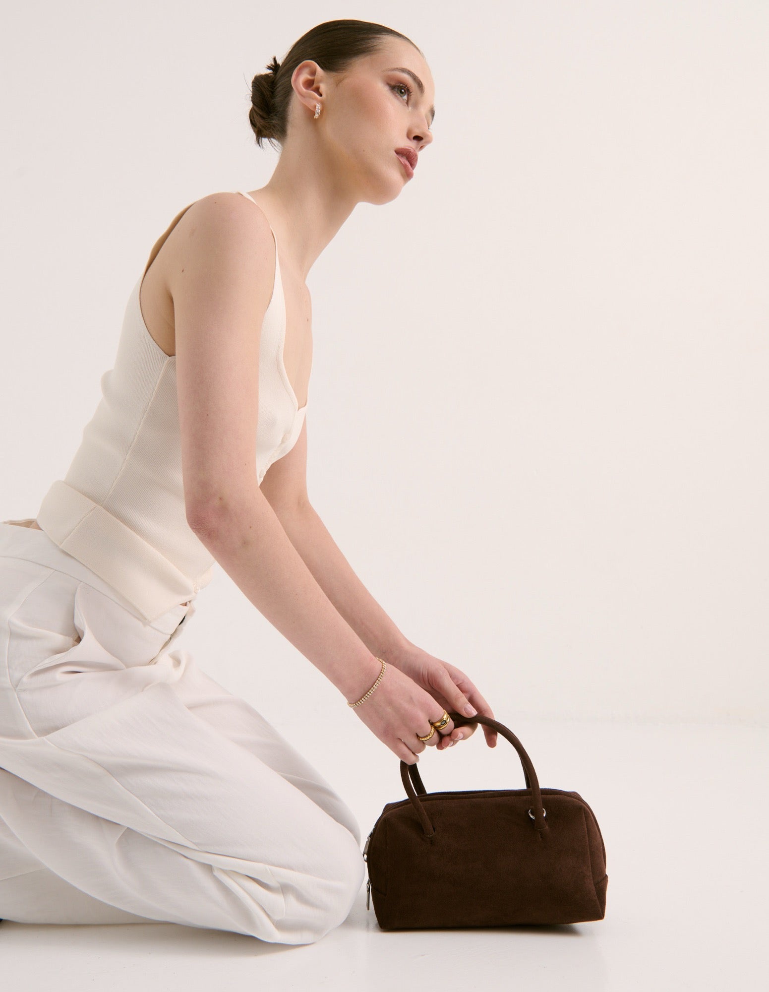Tory Suede Crossbody Bag - Brown
