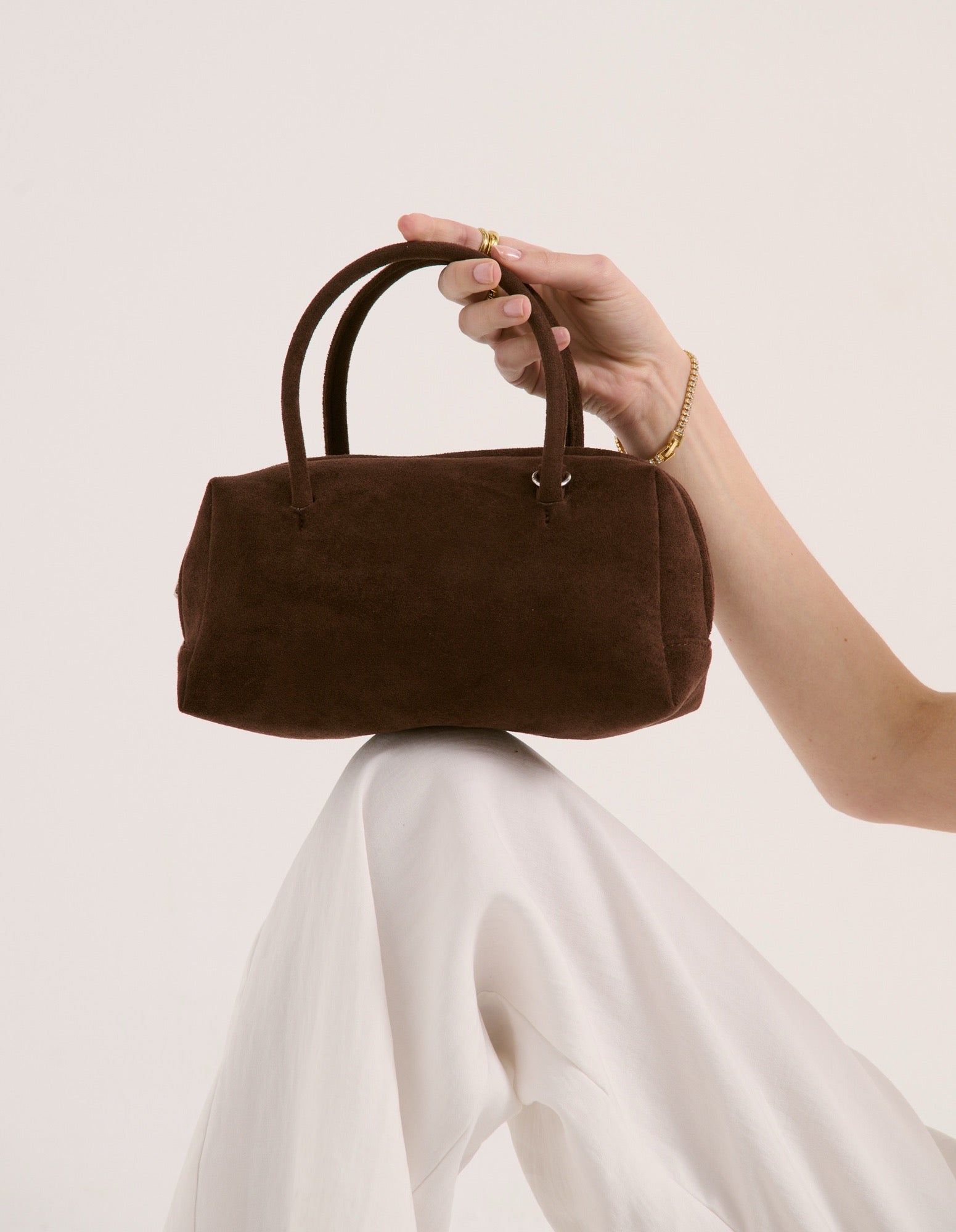 Tory Suede Crossbody Bag - Brown